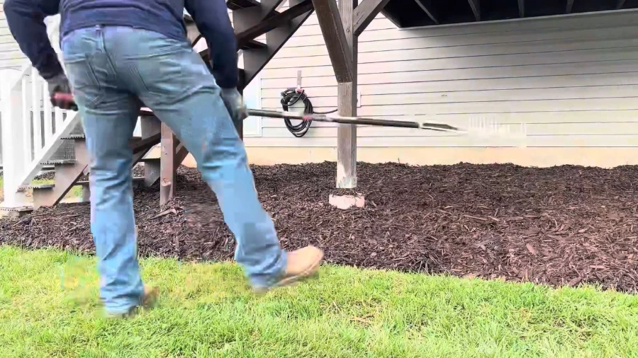 Mulch Installation Hero Page — freshly mulched landscape bed at a Wesley Chapel, FL home with St. Augustine sod border
